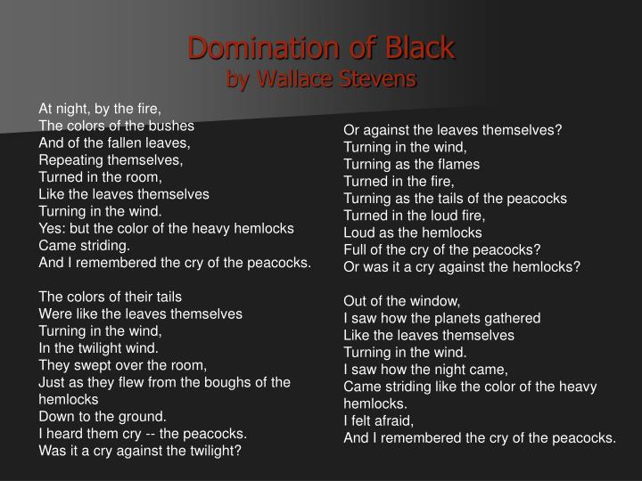 Domination of black by wallace stevens
