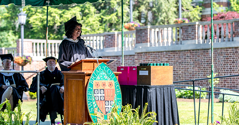 Lovely amputee giving speech