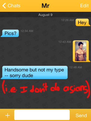 Found grindr message fuck