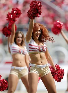 Redhead cheerleaders no panties