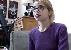 best of Glasses fuck pussy nerdy blonde