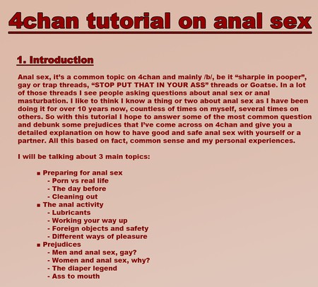 Interference reccomend anal sex tutorial