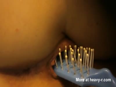 best of Pussy hairbrush slight with fucking