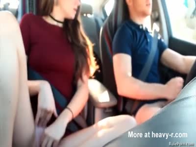 Teen college girl masturbating while driving