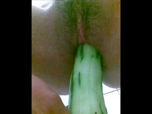 Whole cucumber pussy dick penetration